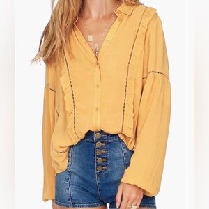 Amuse Society - Yellow Landslide Blouse
